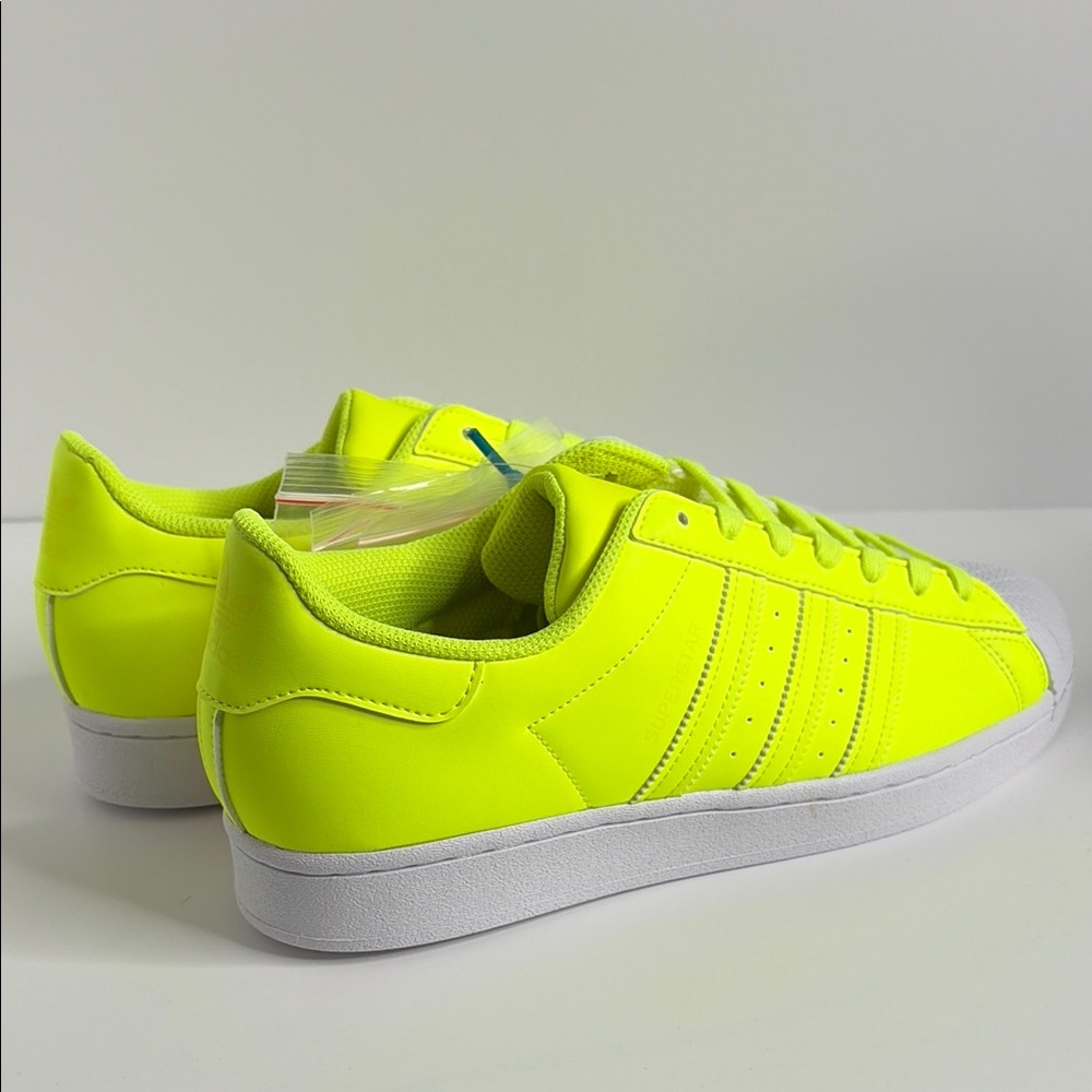 Adidas NEW Neon Yellow Low-Top Superstar Sneakers FY2744 - Picture 5 of 8